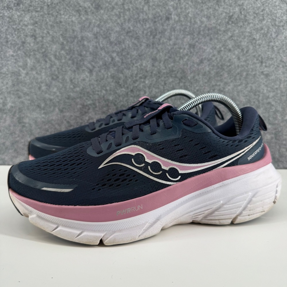 Saucony Guide 16 Running Shoes Womens 8.5 Navy Pink PWRRUN S10998-205